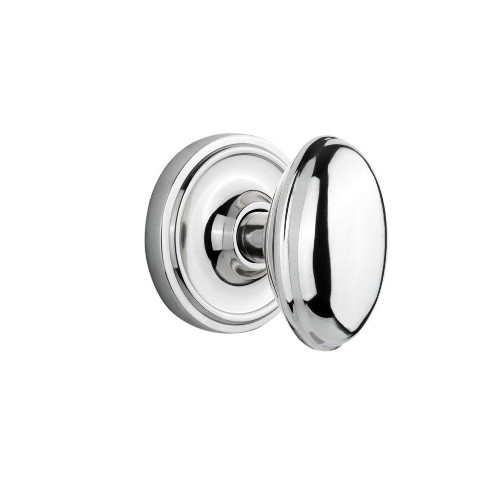 Nostalgic Warehouse CLAHOM Double Dummy Classic Rosette with Homestead Knob in Bright Chrome